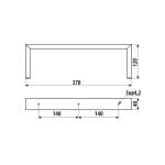Roline 207 Πόδι Επίπλου από Χάλυβα Μαύρο Ματ 370x120mm - Image 2