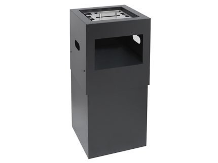 Κάδος Απορριμμάτων 90 Lit & Σταχτοδοχείο – Ανθρακί Ματ, Pam & Co, (W)40 x (D)40 x (H)90cm, 90-404090Τ-113