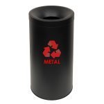 Κάδος Ανακύκλωσης Αλουμινίου 65 Lit – Μαύρο Ματ, Pam & Co, Ø34 x H70cm, 65-3470AL-433