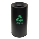 Κάδος Ανακύκλωσης Γυαλιού 65 Lit – Μαύρο Ματ, Pam & Co, Ø34 x H70cm, 65-3470GL-433
