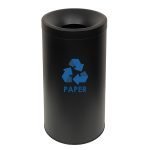 Κάδος Ανακύκλωσης Χαρτιού 65 Lit – Μαύρο Ματ, Pam & Co, Ø34 x H70cm, 65-3470PP-433