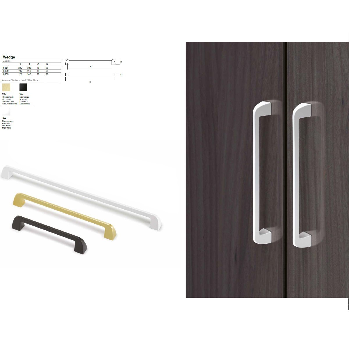 wedge-293 Ιταλική Λαβή σε Λευκο ματ - Image 1