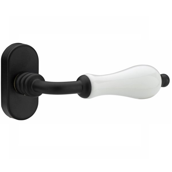 Κ306-0720ΜΑΥΡΟ20ΛΕΥΚΟ Roline Κ306 Γρυλόχερο Παραθύρου Ανάκλησης από Ορείχαλκο & Πορσελάνη Μαύρο Ματ-Λευκό 32x62x129mm - Image 1