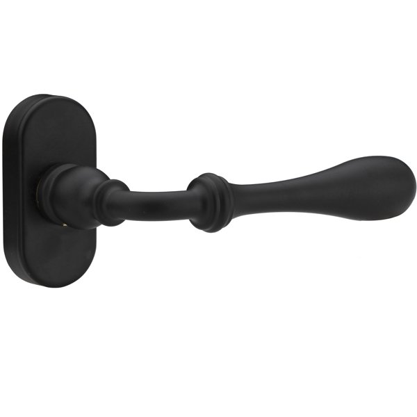 Κ370-08BLACK-2 Roline Κ370 Πόμολο Εξώπορτας Φιξ Αριστερό για PVC από Ορείχαλκο Μαύρο Ματ 32x62x114mm - Image 1