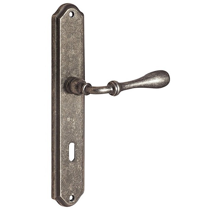 Κ370-7520OS-3 Roline Κ370 Πόμολο Εξώπορτας Φιξ Αριστερό από Ορείχαλκο Old Silver 255x45x114mm - Image 1