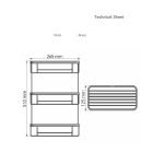 Παραλληλογραμμη Σπογγοθήκη Τριπλή Μαύρη ματ Sanco 005-M116 - Image 2