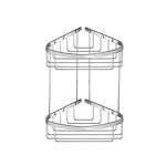 Γωνιακή Σπογγοθήκη διπλή Χρωμέ Sanco 009-A03