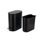 Πεντάλ και πιγκάλ σετ “ΟΒΑΛ” 5Lt σε χρώμα Μαύρο. (soft close)