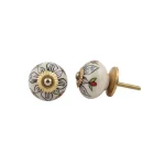 Χειροποίητο κεραμικό πομολάκι Black Flower - Image 3