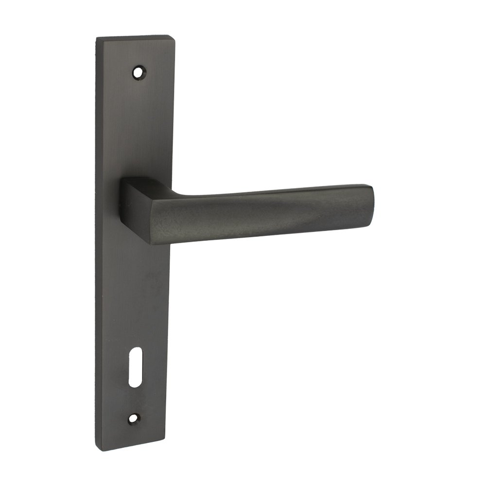 211-PL-ANTHR Πόμολο Πόρτας Viobrass Μαύρο Νίκελ Ματ No 211 Πλάκα - Image 1