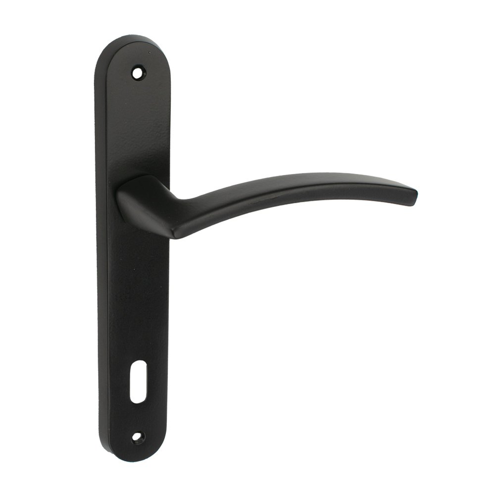 215 PL BL Πόμολο Πόρτας Μαύρο ματ No 215 Πλάκα - Image 1