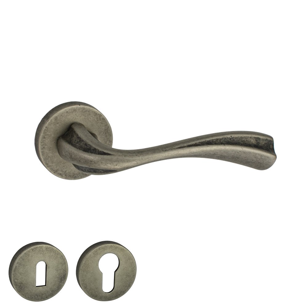 216-ROZ-SLV Πόμολο Πόρτας No 216 Ροζέτα Κασσίτερος - Image 1