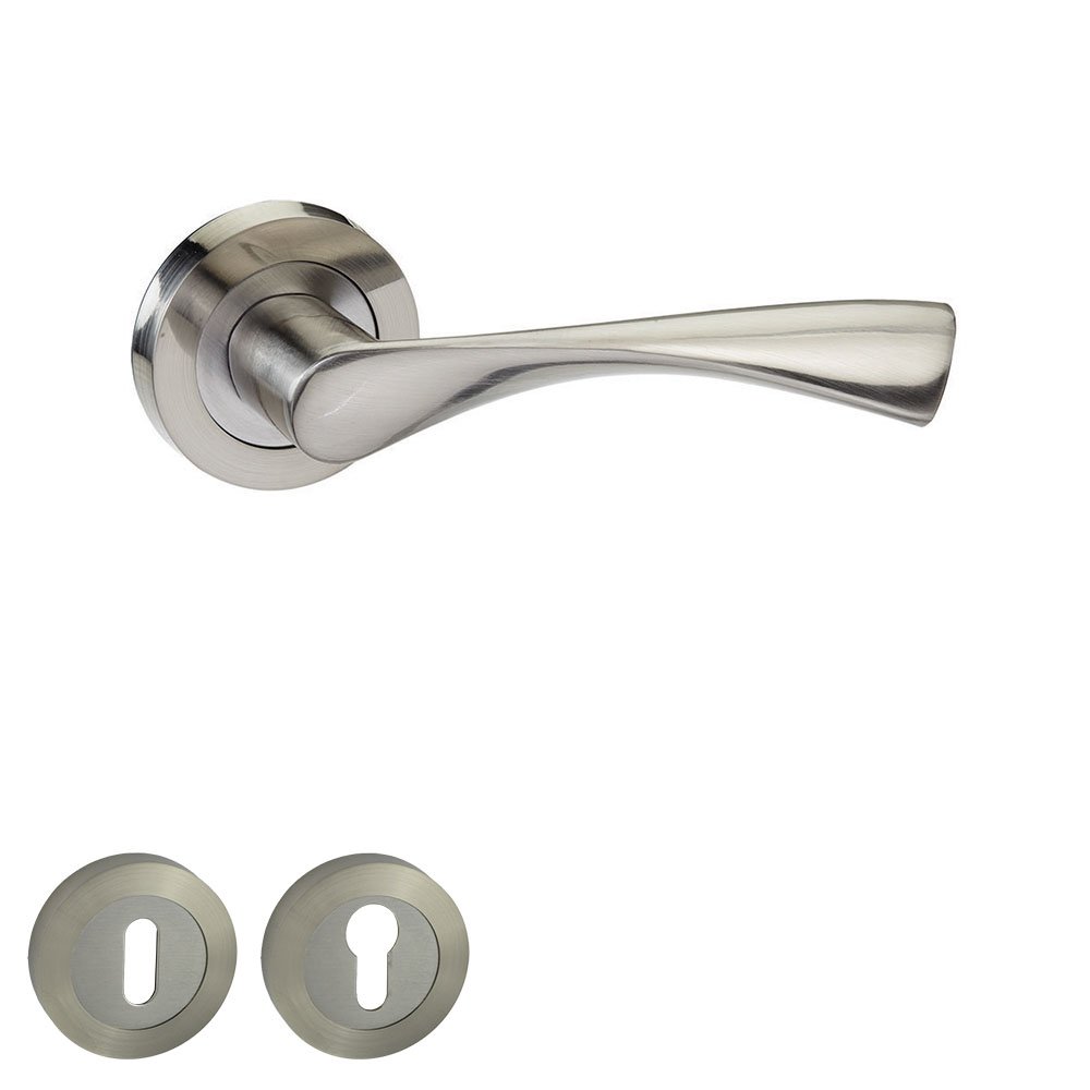 4084-ΝΜ Πόμολο Πόρτας Νίκελ Ματ No 4084 Ροζέτα - Image 1