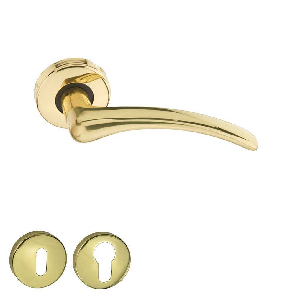 62-ROZ-XR Πόμολο Πόρτας Viobrass No 62 Χρυσό με Ροζέτα - Image 1