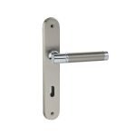 Πόμολο Πόρτας Viobrass Νίκελ Ματ/Χρώμιο No 63 με Πλάκα