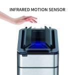 Χαρτοδοχείο INOX 60L με Φωτοκύτταρο Σένσορα και καπάκι πεταλούδα - Image 3