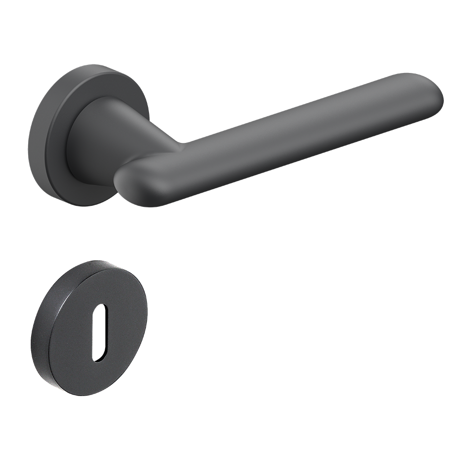 ZIP-CASTA-MP67 Πόμολο Πόρτας Πλαστικό CASTA Ροζέτα Ανθρακί ματ - Image 1