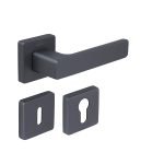 Πόμολο Πόρτας Πλαστικό FLAT Ροζέτα Ανθρακί ματ