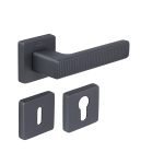 Πόμολο Πόρτας Πλαστικό No ROOT Ροζέτα Ανθρακί - Γραφίτης