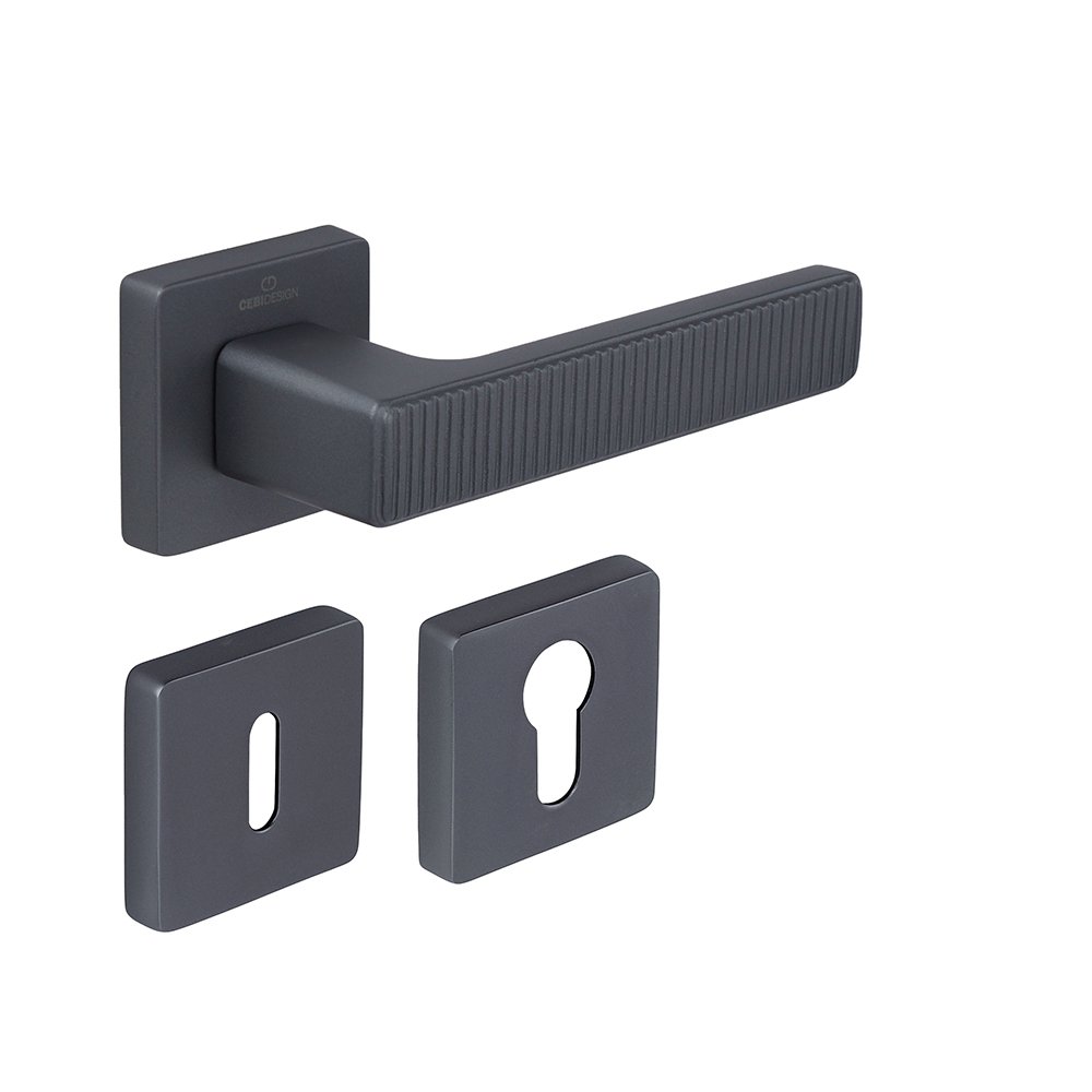 ZIP-ROOT-67-WEB Πόμολο Πόρτας Πλαστικό No ROOT Ροζέτα Ανθρακί - Γραφίτης - Image 1