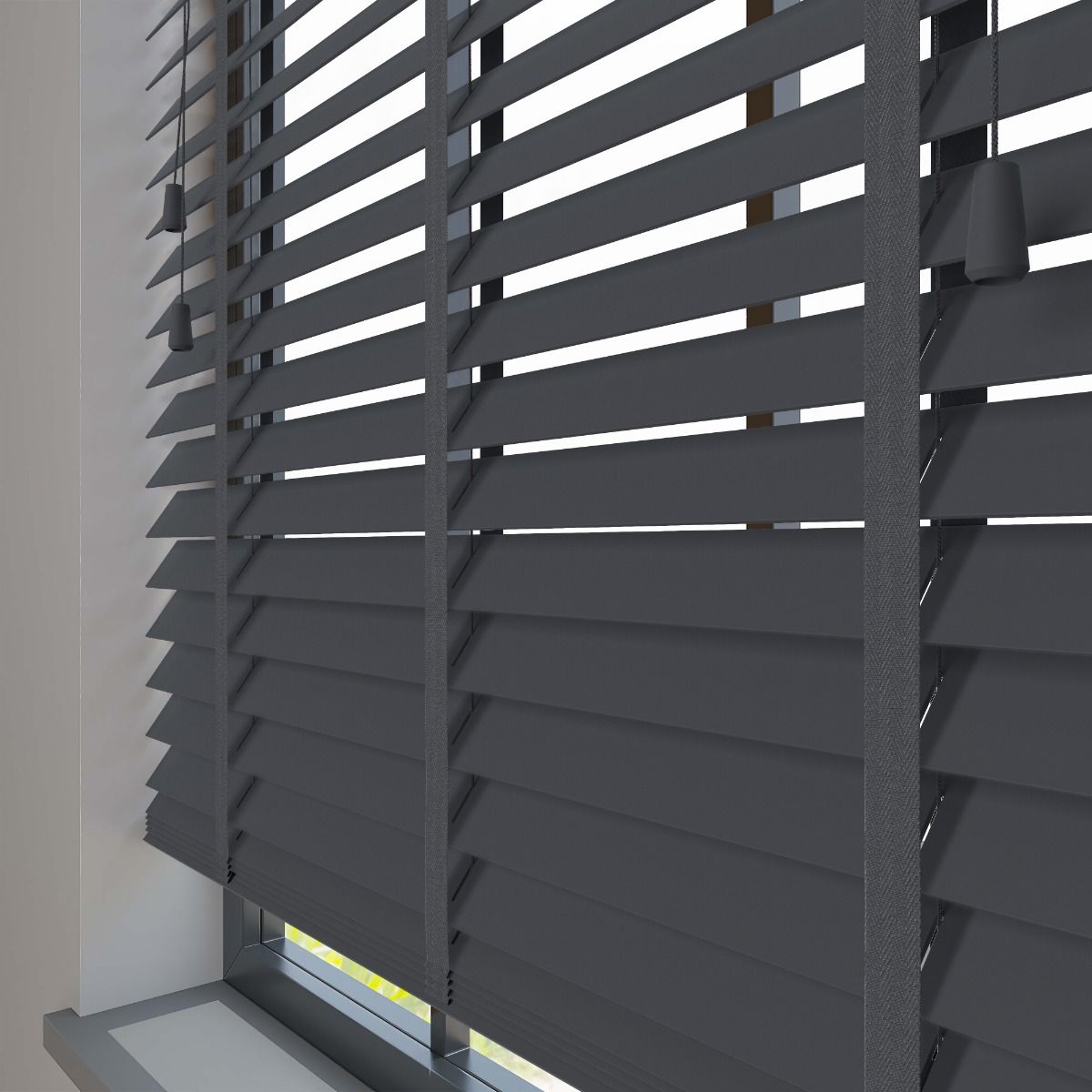 color 48 (6) Ξύλινο Στόρι 50mm Ανθρακί με Φακαρόλα Σειρα 48 - Image 1