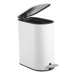 Πεντάλ και πιγκάλ σετ “ΟΒΑΛ” 5Lt σε χρώμα Λευκό. (soft close)