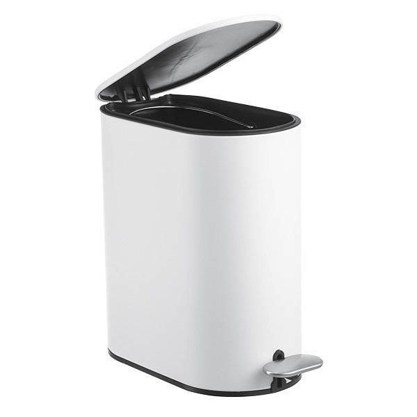 e-1538-01-03 Πεντάλ και πιγκάλ σετ “ΟΒΑΛ” 5Lt σε χρώμα Λευκό. (soft close) - Image 1