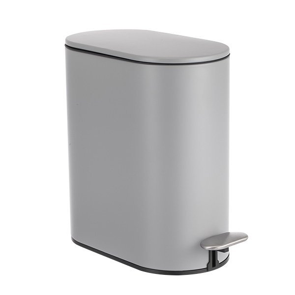 e-1538-02-02 Πεντάλ και πιγκάλ σετ “ΟΒΑΛ” 5Lt σε χρώμα Γκρι. (soft close) - Image 1