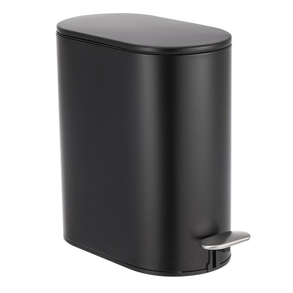 e-1538-04-02 Πεντάλ και πιγκάλ σετ “ΟΒΑΛ” 5Lt σε χρώμα Μαύρο. (soft close) - Image 1