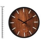 Ρολόι τοίχου Αναλογικό, διαμέτρου 30cm, Καφέ/Μαύρο