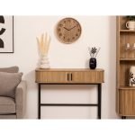 Ρολόι τοίχου Αναλογικό, με διάμετρο 38cm - Απόχρωση Ξύλου - Image 2