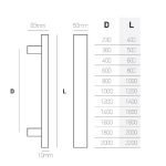 Λαβή Εξώπορτας Αλουμινίου Inox Best 440 (40x10) - Image 2