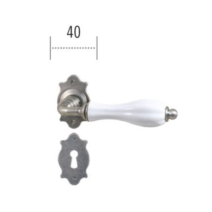 Πόμολο ΙΤΑΛΙΑΣ ΣΦΥΡΗΛΑΤΟ Πορσελάνη Ασημί Αντικέ Νο 119