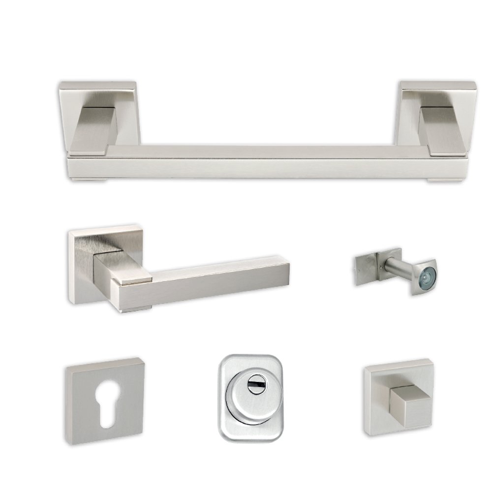 setPortas012 Σετ Θωρακισμένης Πόρτας Νίκελ Ματ Best SD5 - Image 1