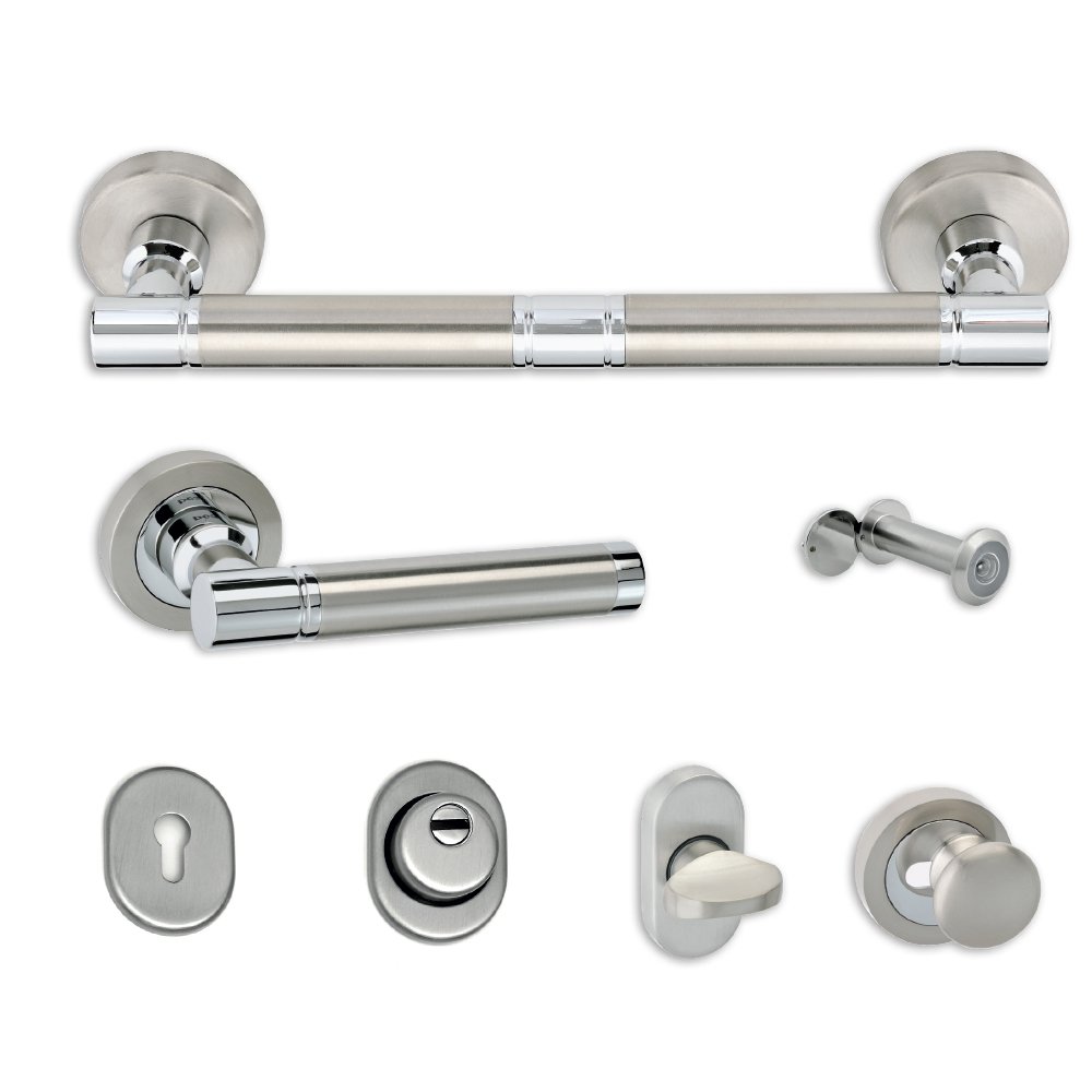 setPortas017 Σετ Θωρακισμένης Πόρτας Ζάμακ Best SD8 Νίκελ Ματ - Image 1