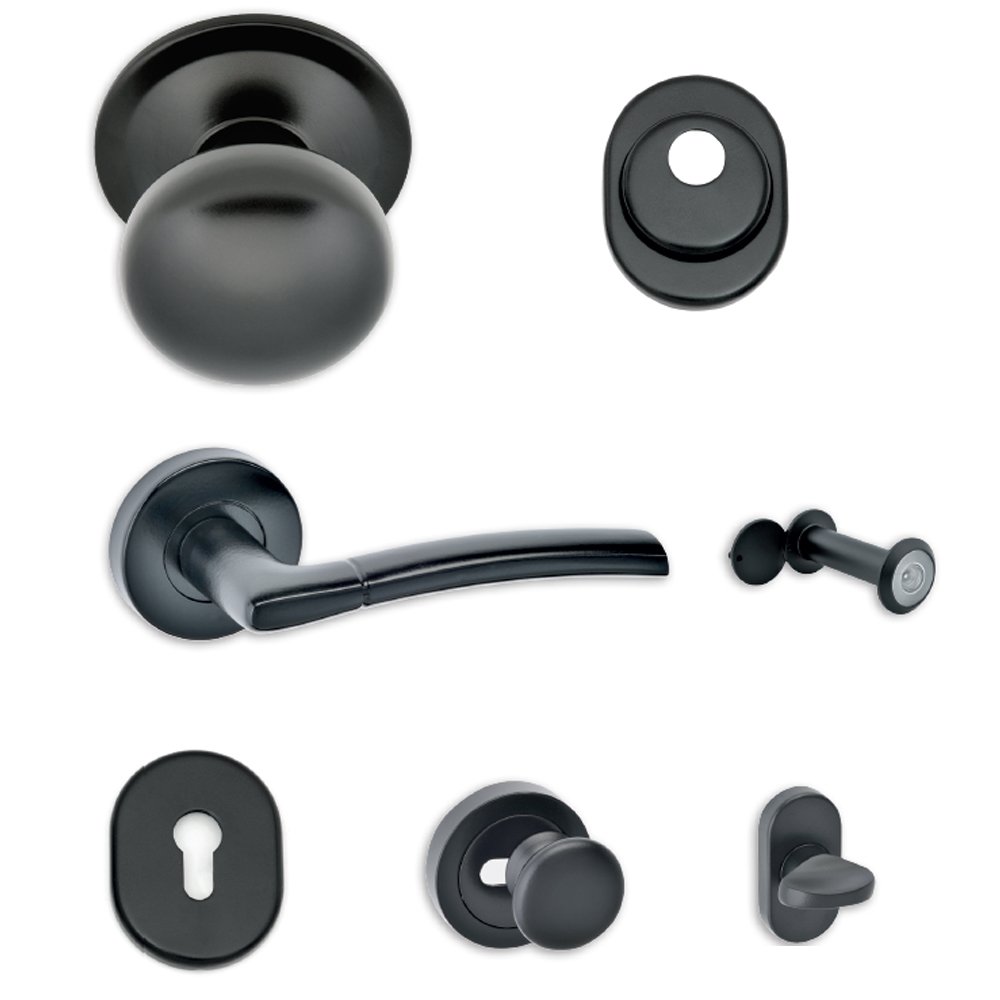 setPortas022 Σετ Πόρτας Ασφαλείας Best SD9 σε Φινίρισμα Μαύρο - Image 1