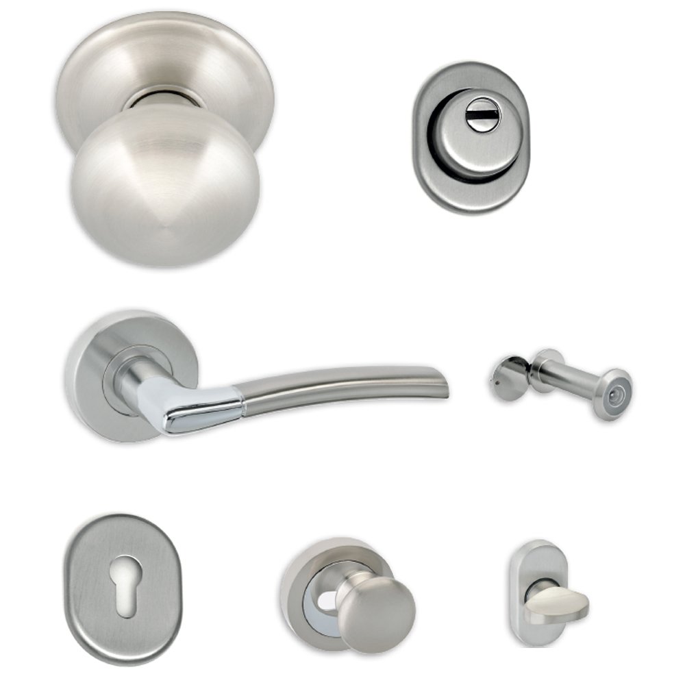 setPortas023 Σετ Πόρτας Ασφαλείας Best SD9 σε Φινίρισμα Νίκελ Ματ - Image 1