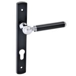 Πόμολο Πόρτας Με Στενή Πλάκα Best Μάυρο/Χρώμιο Φιξ 2