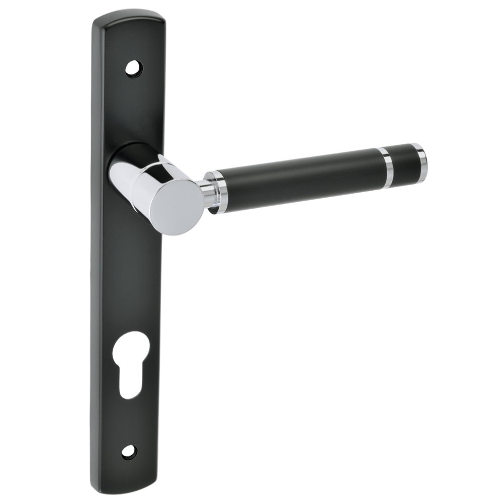 steni plaka best 29-3-23 (42) Πόμολο Πόρτας Με Στενή Πλάκα Best Μάυρο/Χρώμιο Φιξ 1 - Image 1