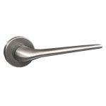 Πόμολο πόρτας με ροζέτα από μασίφ ανοξείδωτο