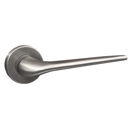 Πόμολο πόρτας με ροζέτα από μασίφ ανοξείδωτο