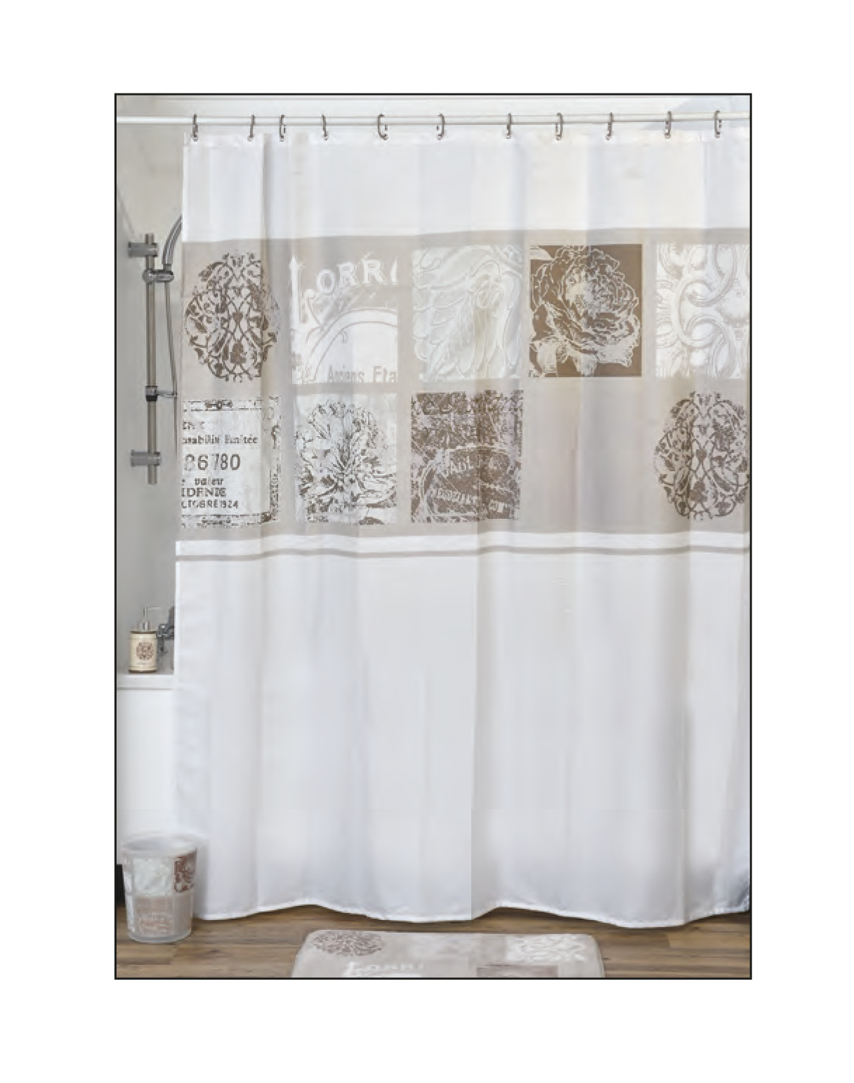1211-POLYESTER-1 Κουρτίνα μπάνιου Polyester 180x200 cm - Image 1