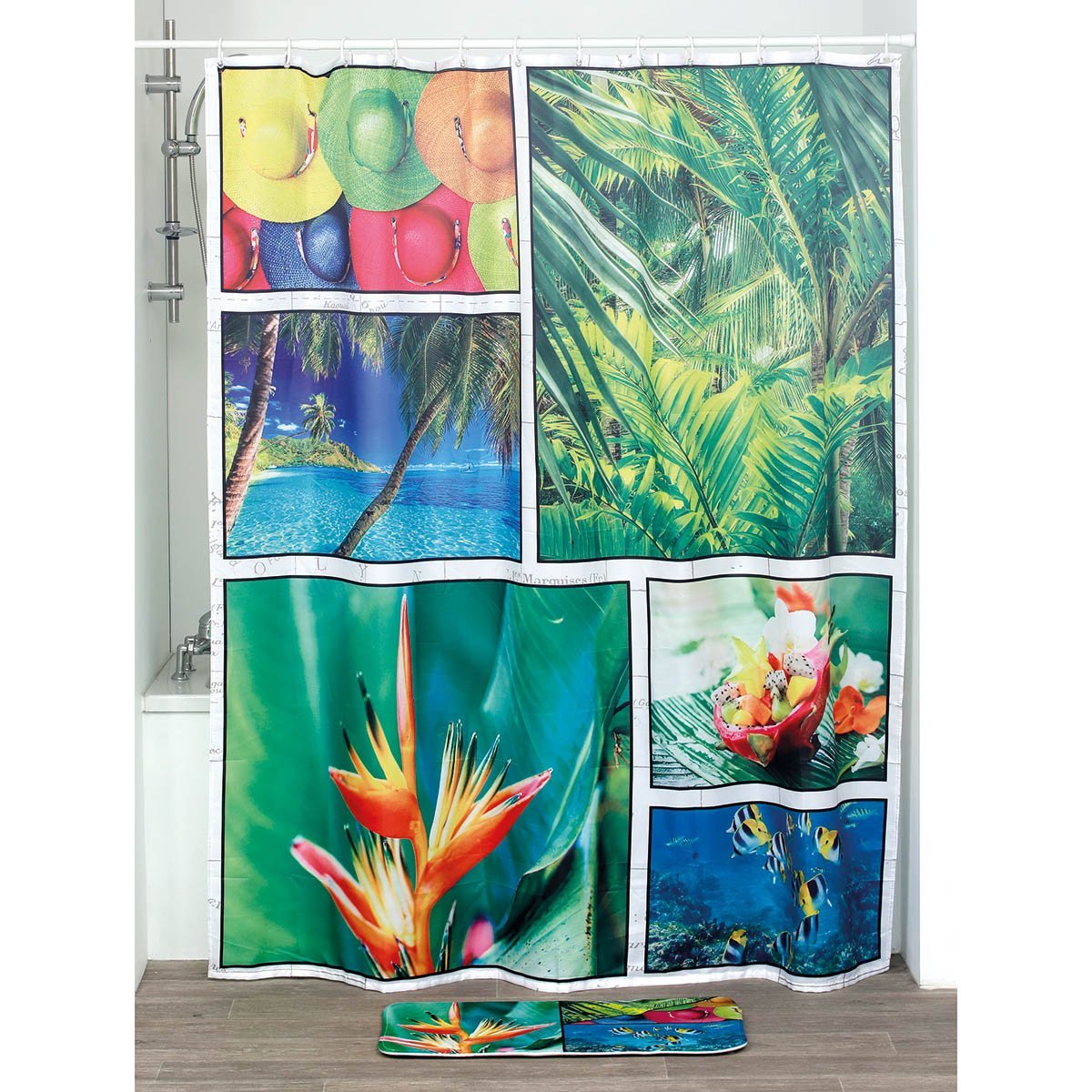 1286-1 Κουρτίνα μπάνιου polyester 180x200 - Image 1