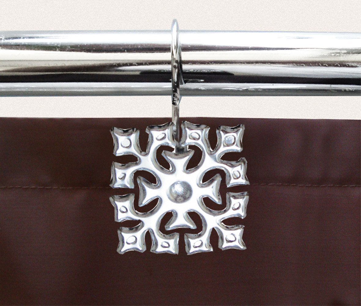 1354-2 ΚΡΙΚΟΙ ΚΟΥΡΤΙΝΑΣ ΜΠΑΝΙΟΥ LACE CHROME - Image 1