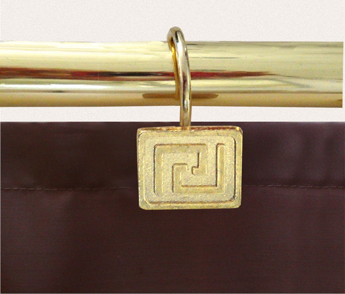 1358 ΚΡΙΚΟΙ ΚΟΥΡΤΙΝΑΣ ΜΠΑΝΙΟΥ GREEK KEY BRASS - Image 1