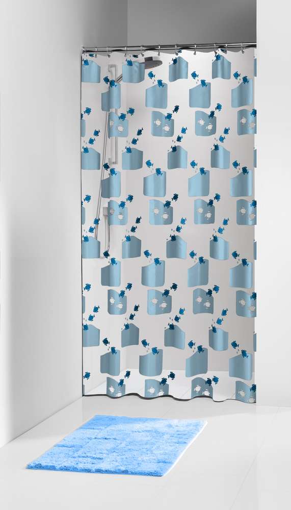 202571324-1 Tropic 180x200 blue κουρτίνα μπάνιου πλαστική Sealskin Elemental - Image 1