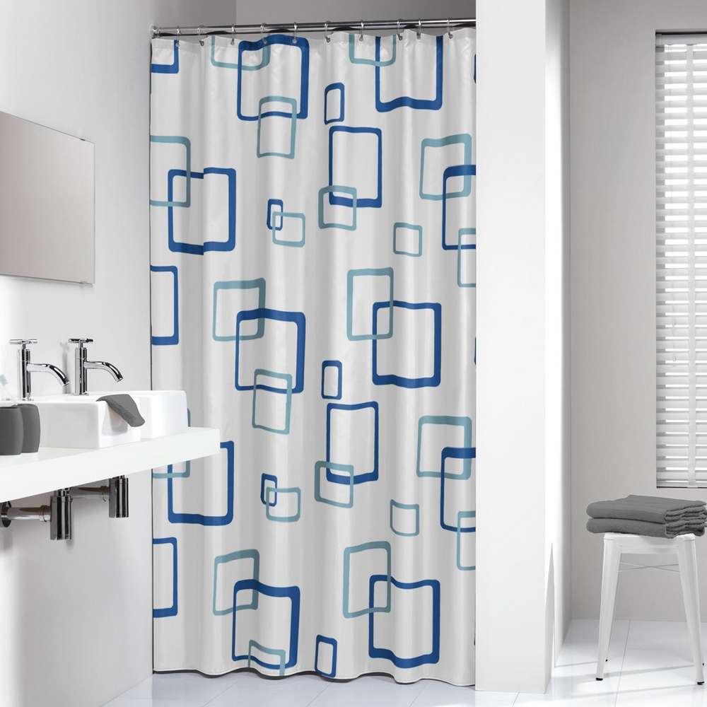 211521324-1 Retro 180x200 blue κουρτίνα μπάνιου πλαστική Sealskin - Image 1