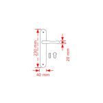 Πόμολο Πόρτας No 212 Πλάκα Μαύρο Ματ - Image 2