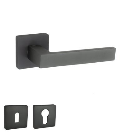 Πόμολο Πόρτας No 212 Ροζέτα Ανθρακι