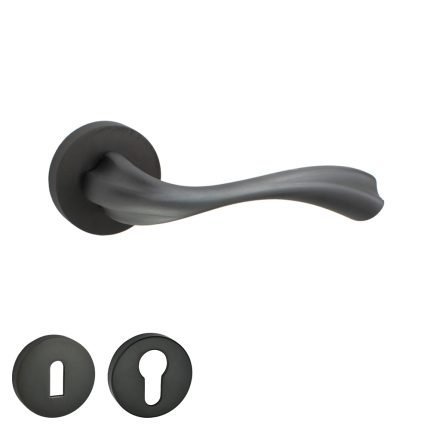 Πόμολο Πόρτας No 216 Ροζέτα Ανθρακί